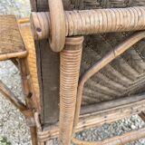 Old rattan chaise longue 20th century