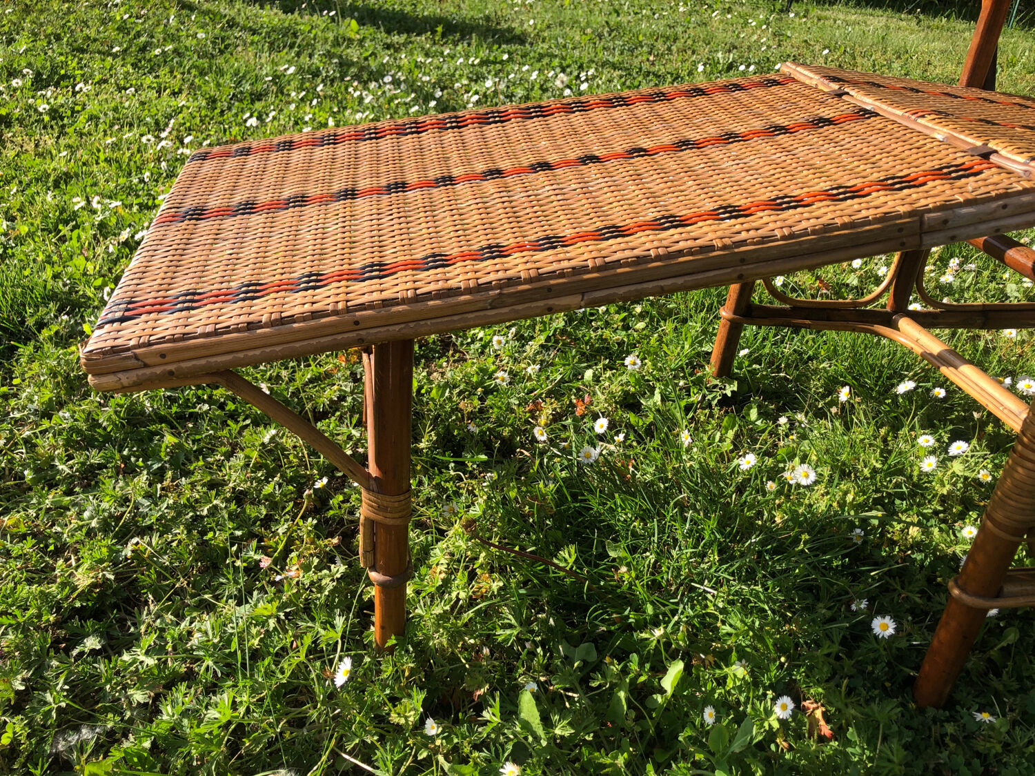 Rattan and wicker deck chair