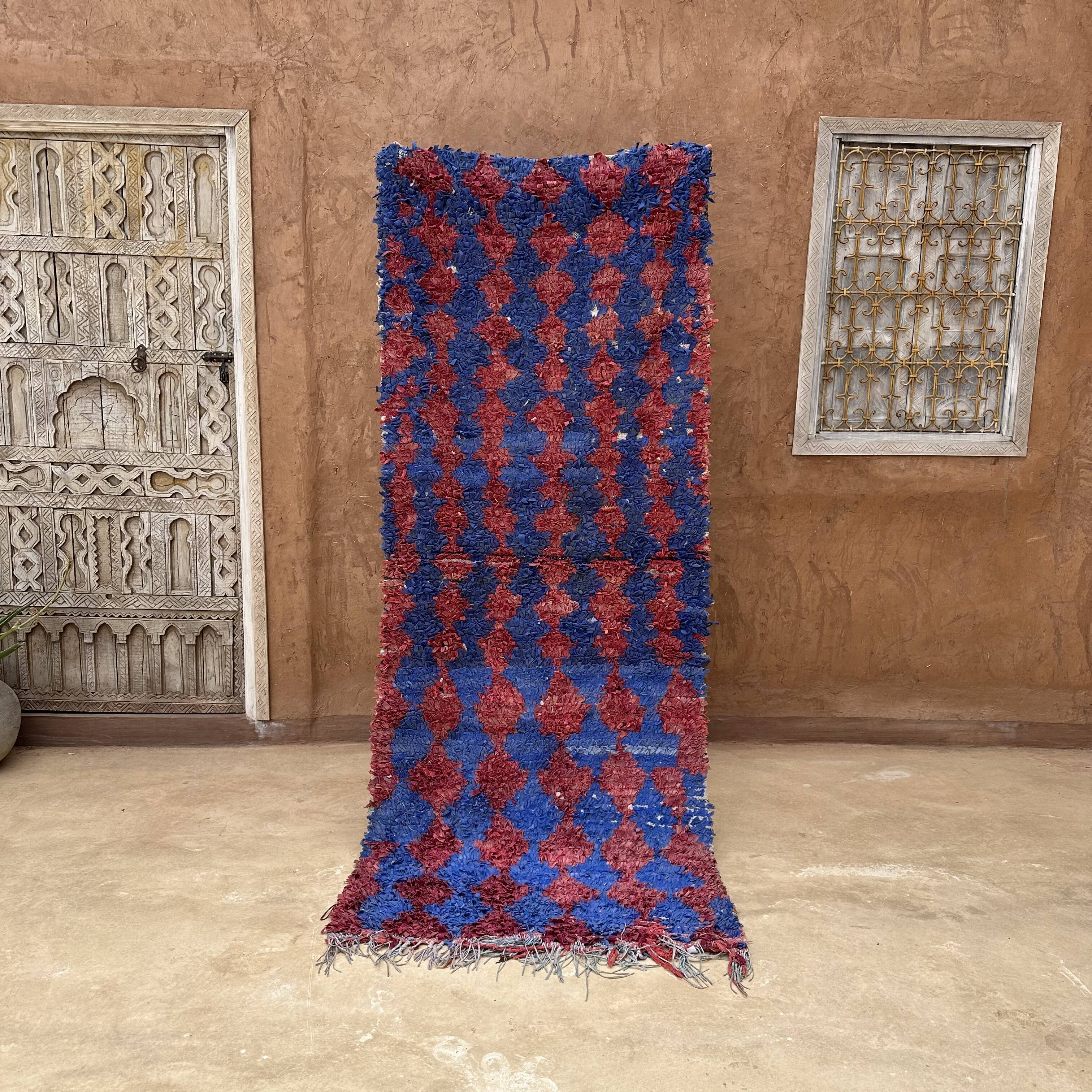 Colorful Boucherouite Moroccan rug - 98 x 230 cm