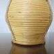 Rattan, leather, rope, and wood lamp in the style of Gabriella Crespi 60-70.