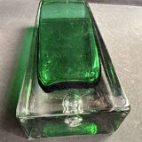 Rectangular vase in green sommerso glass