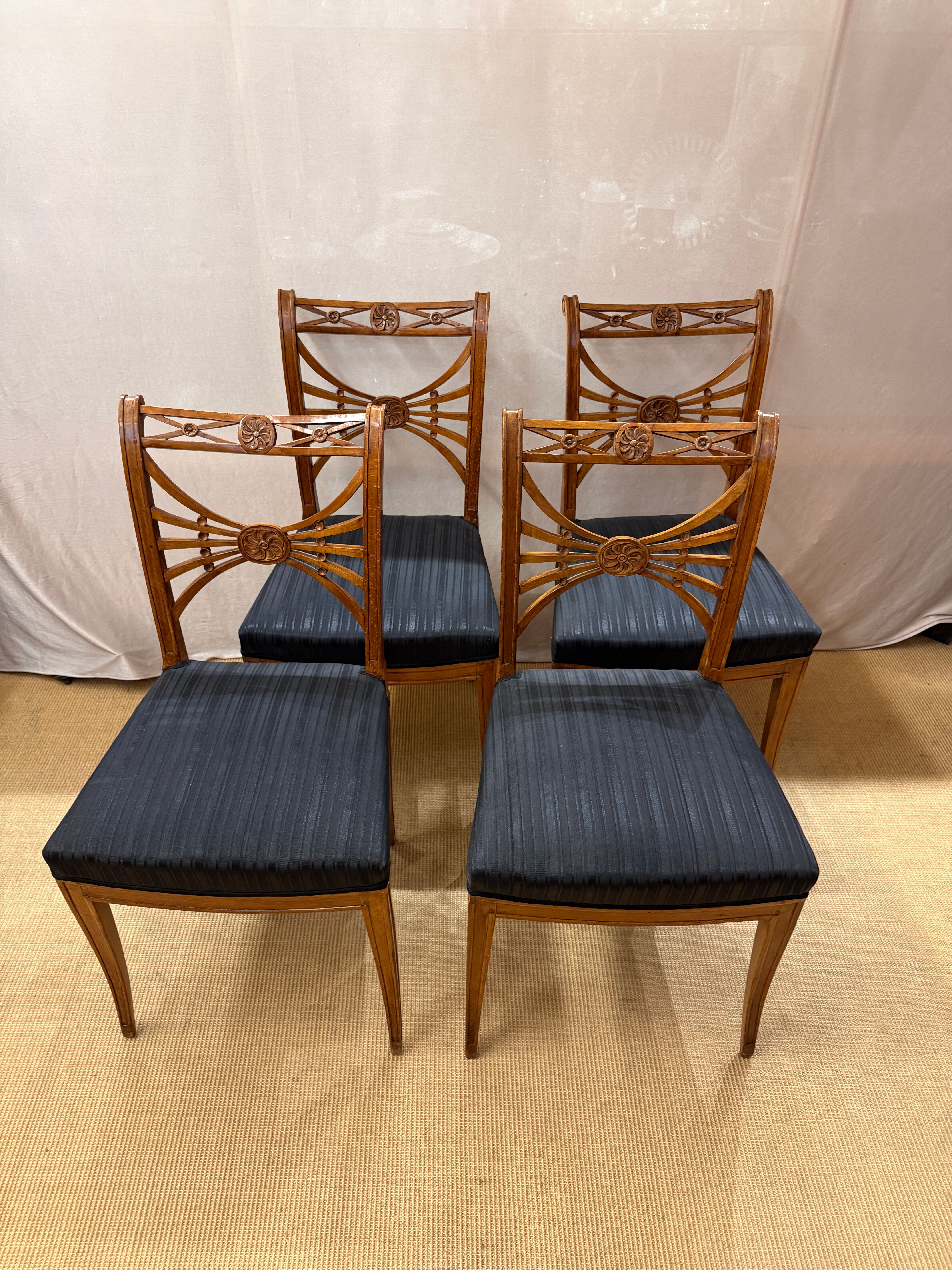 Set of 4 Neoclassical Dining Chairs by Friedrich Gottlob Hoffmann, Germany