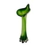 Vase feuille en verre doublé