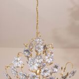 Fantastic Rare Murano Chandelier Full of Black Flowers, 1970s