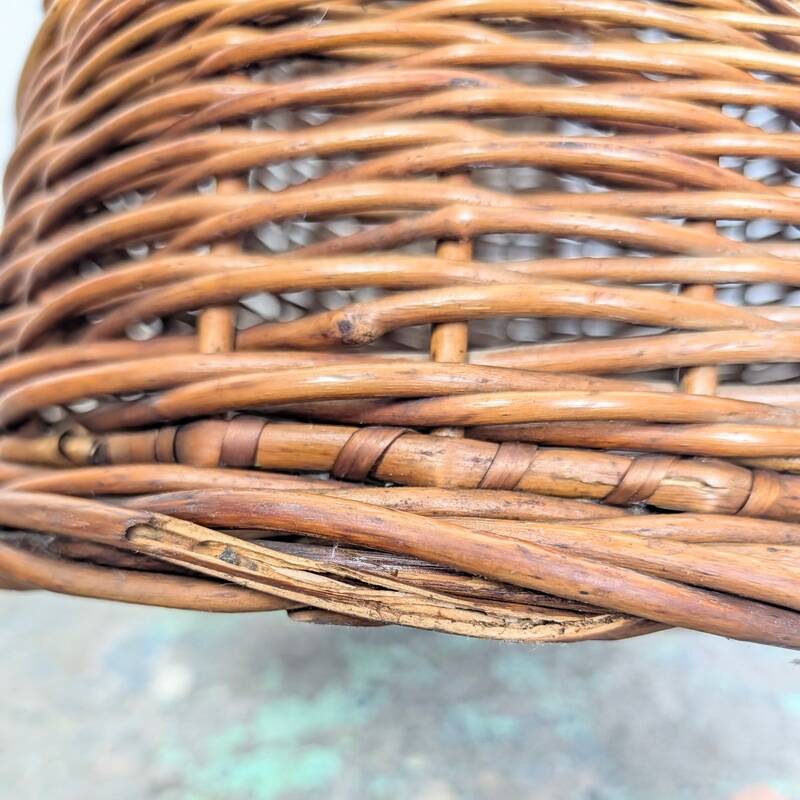 Vintage wicker umbrella stand