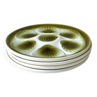 4 vintage Moulin des Loups oyster plates