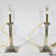 Pair of Electrified Torches in Silver Metal – Mid-19th Century