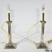 Paire de Flambeaux Électrifiés en Métal Argenté – Milieu XIXe