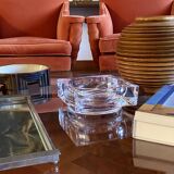 Monumental molded crystal ashtray, Sevres France 1970s