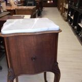 Bedside table wood and marble