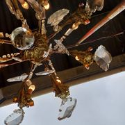 19th Bronze and Crystal Chandelier