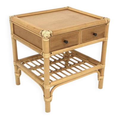 Table de chevet en rotin, Dux, Suède, 1960