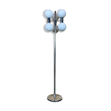 60s 70s lamp light floor lamp metal glass space age design