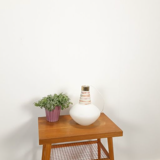 Vintage glass pendant lamp with red orange stripes, Zukov