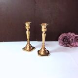Pair of small brass candlesticks