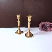 Pair of small brass candlesticks