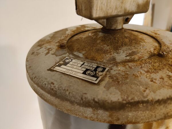 Grandes lampes en émail industrielles, années 1950 - luminaire de plafond industriel vintage