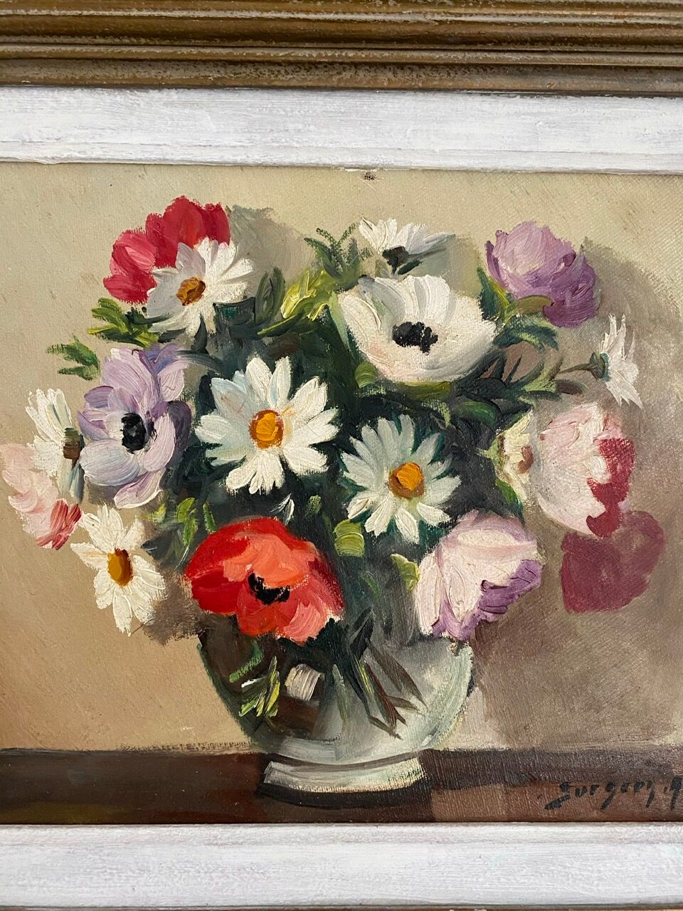 Painting, still life with wildflowers by surgeon 20th century