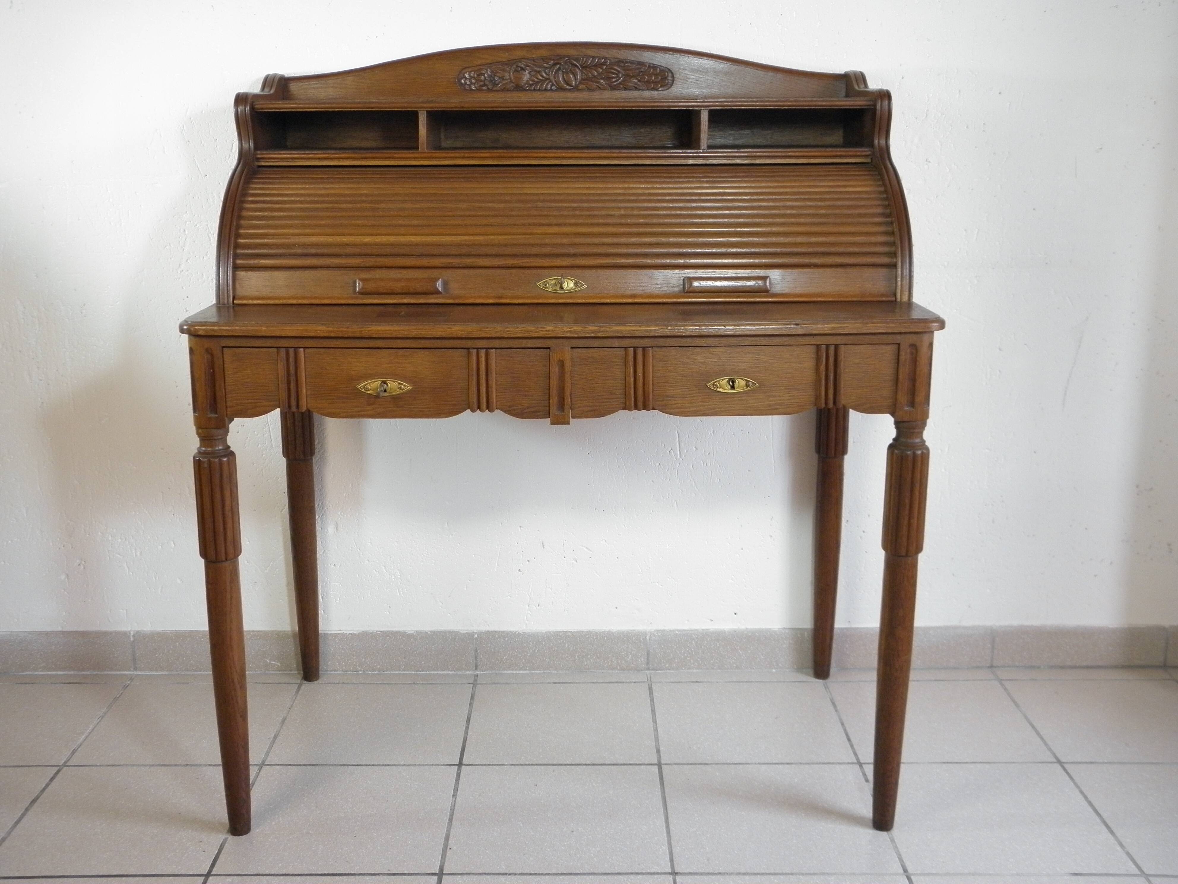 Art deco cylindrical desk