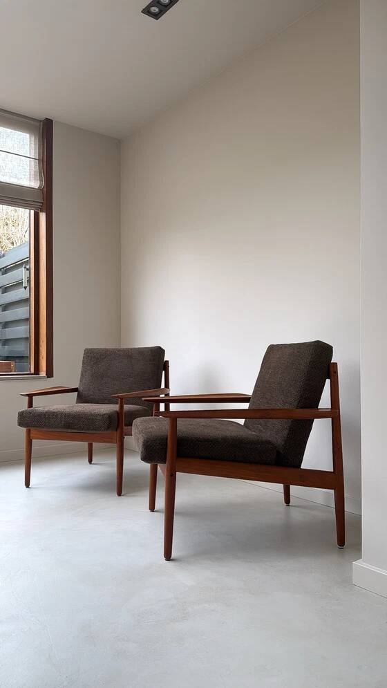 2 Vintage teak armchairs by Arne Vodder for Glostrup from Denmark