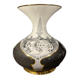 Vase by endre szasz for hollohaza hungary, golden porcelain, 1970s