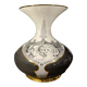 Vase par endre szasz pour hollohaza hungary, porcelaine doré, 1970s