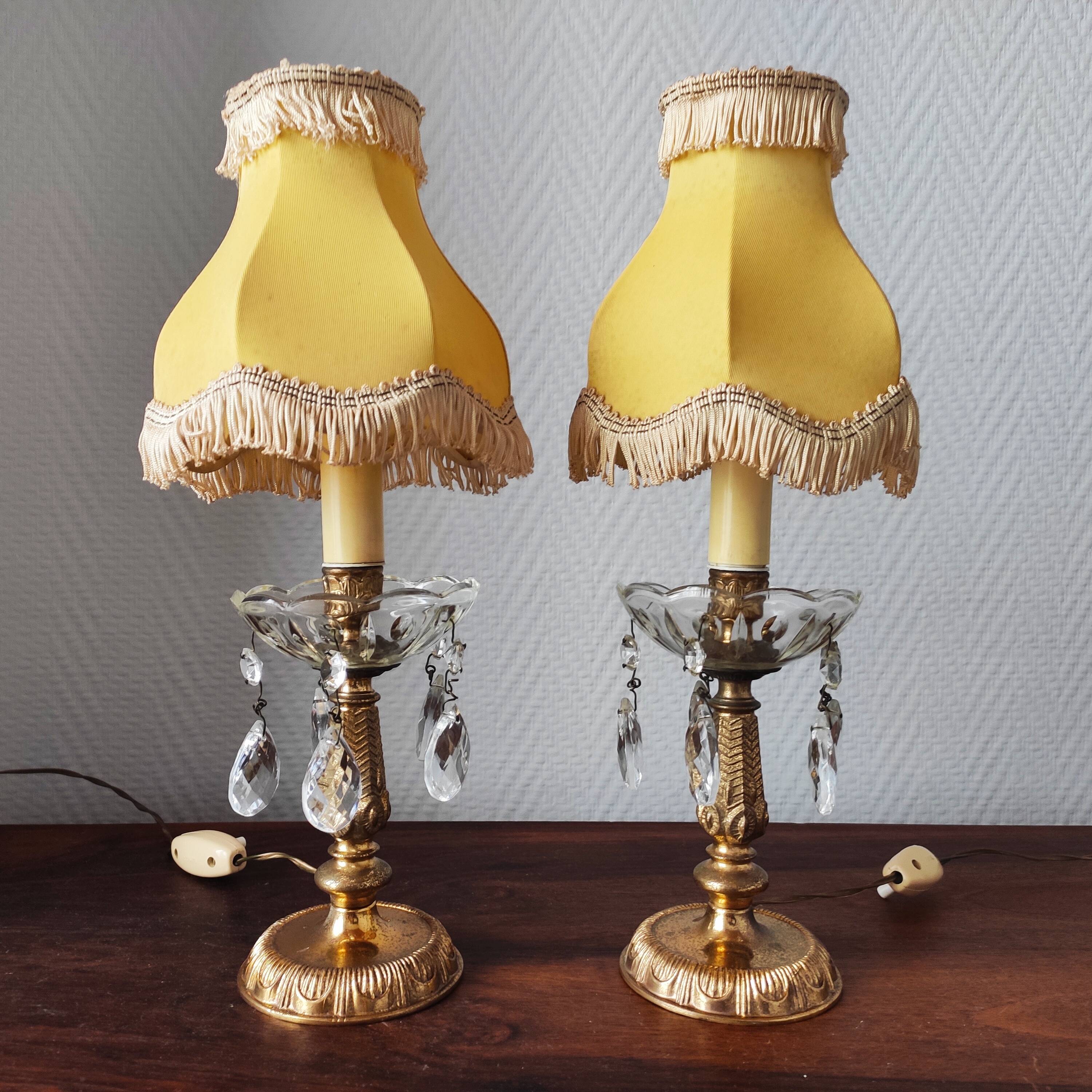 Paire de lampes classique vintage 1950