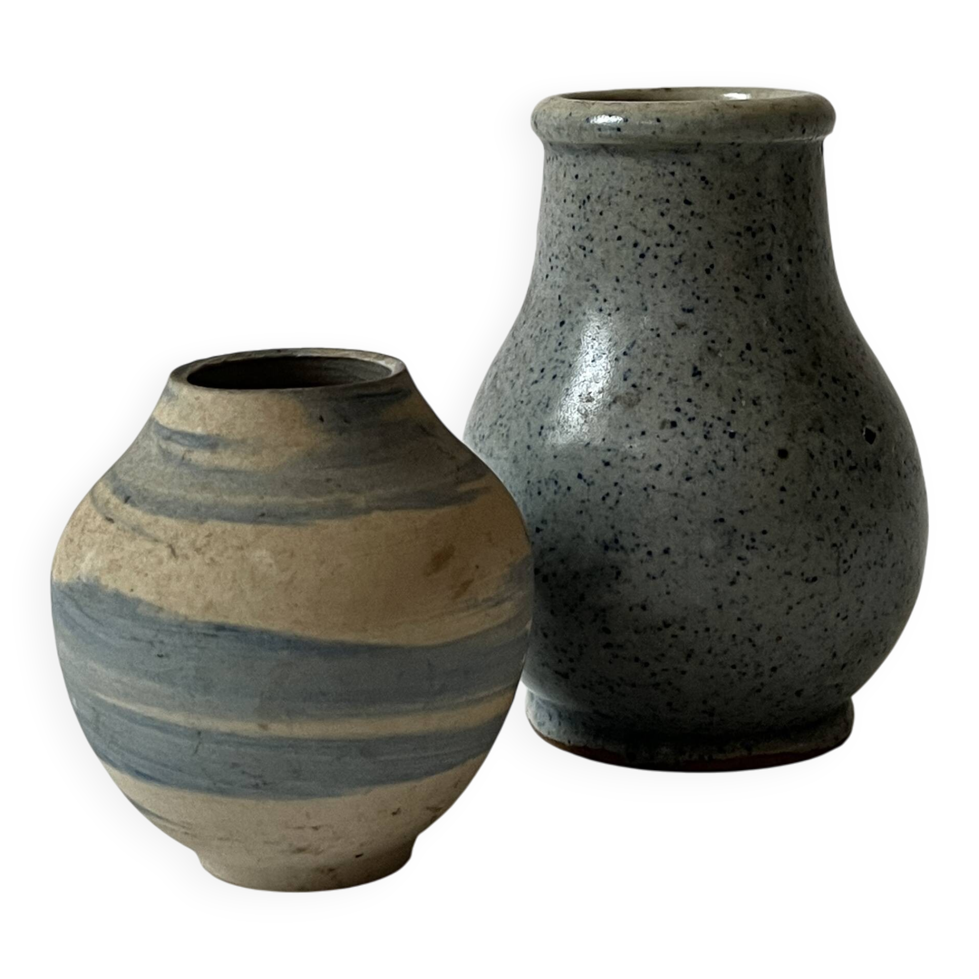 Set of 2 handmade ceramic vases