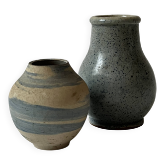 Lot de 2 vases en céramique fait à la main