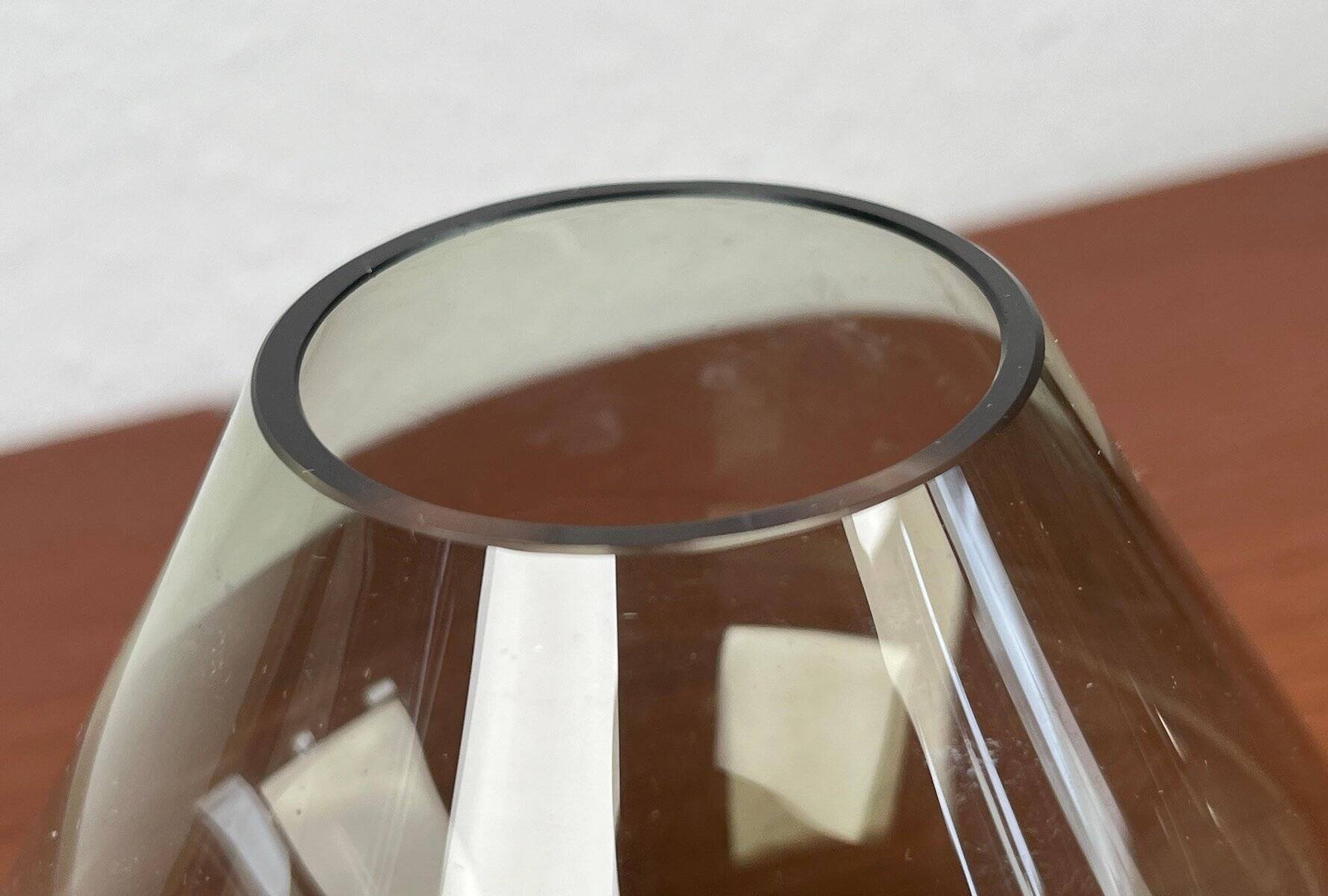 Mid-century German minimalist glass vase Rauchtopas, 1960s