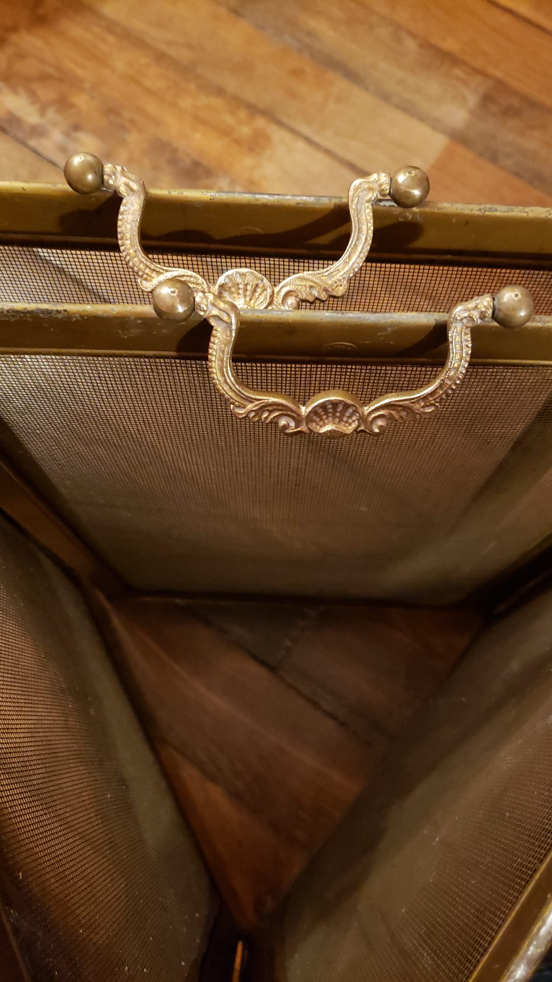 Brass and bronze steel firewall 4 panels XIX°