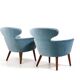 Rare Pair of Danish Easychairs in Teak & Mohair 1950s