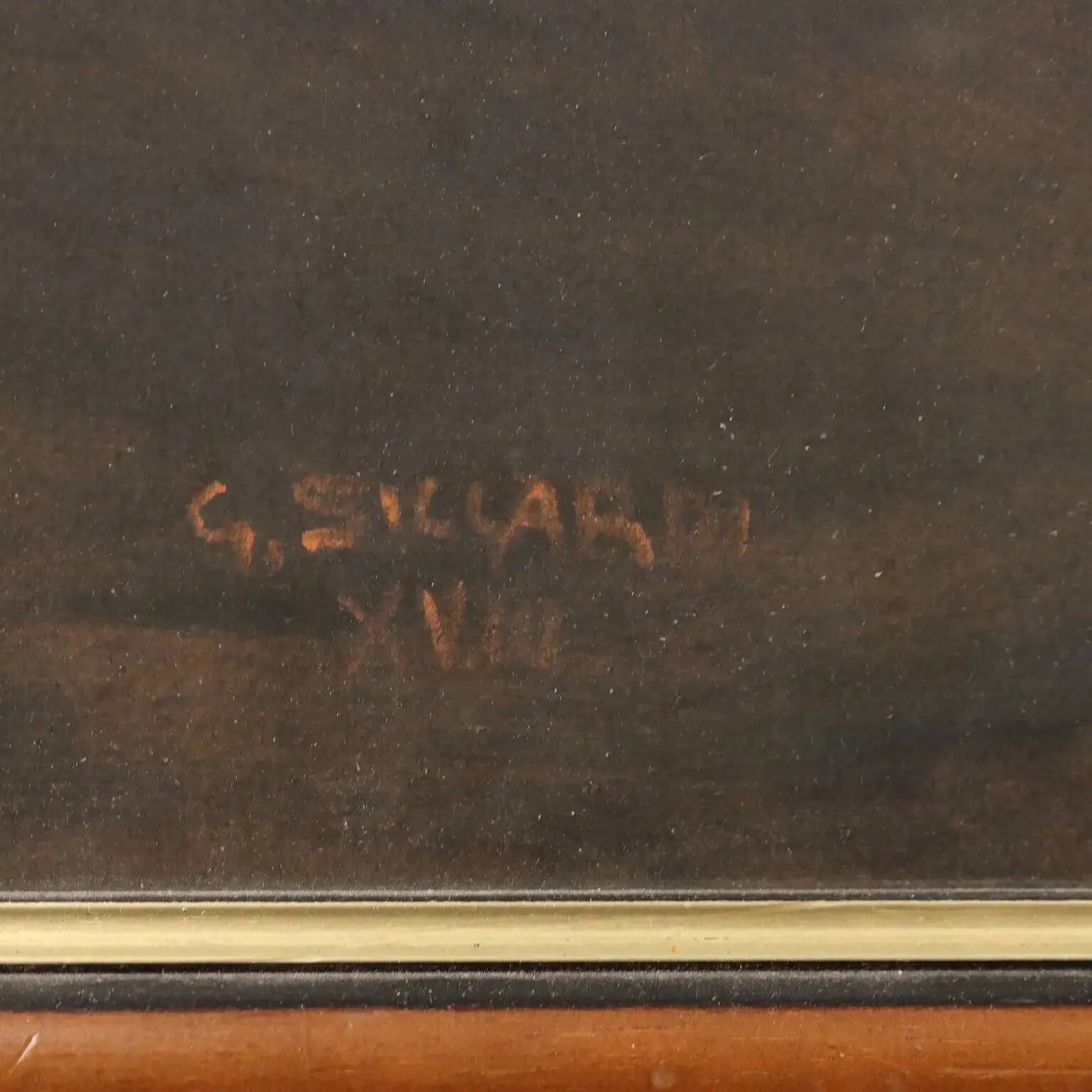Modern painting by Giuseppe Siccardi, chalks and pencils on paper from the 1900s.