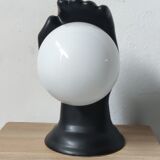 Ceramic and opaline hand lamp from the 70s-80s