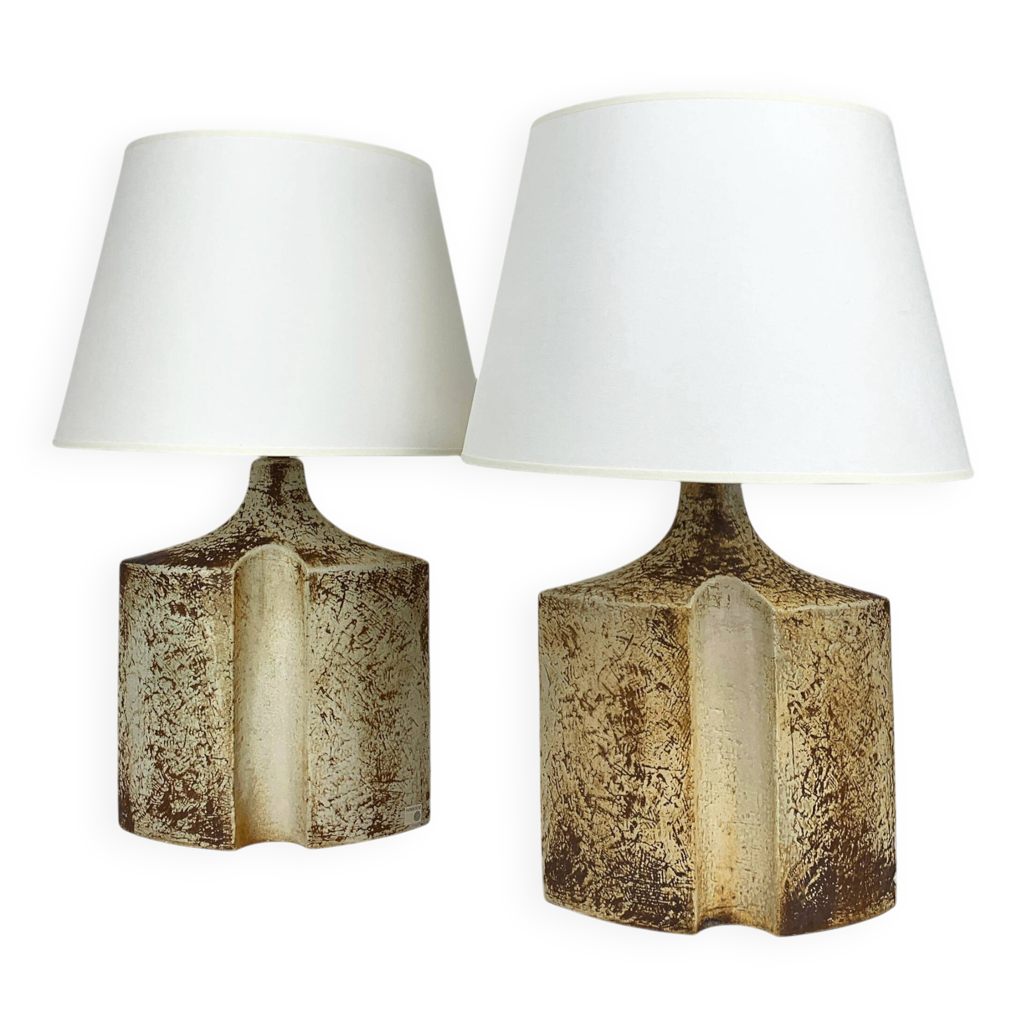 Pair of Haico Nitzsche ceramic table lamps for Soholm, Denmark