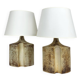 Paire Lampes de table en céramique Haico Nitzsche pour Soholm, Danemark