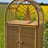 Storage unit, rattan bookcase, 1970
