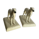 Rare paire de figurines en porcelaine de greyhound/borzoi. Tchécoslovaquie