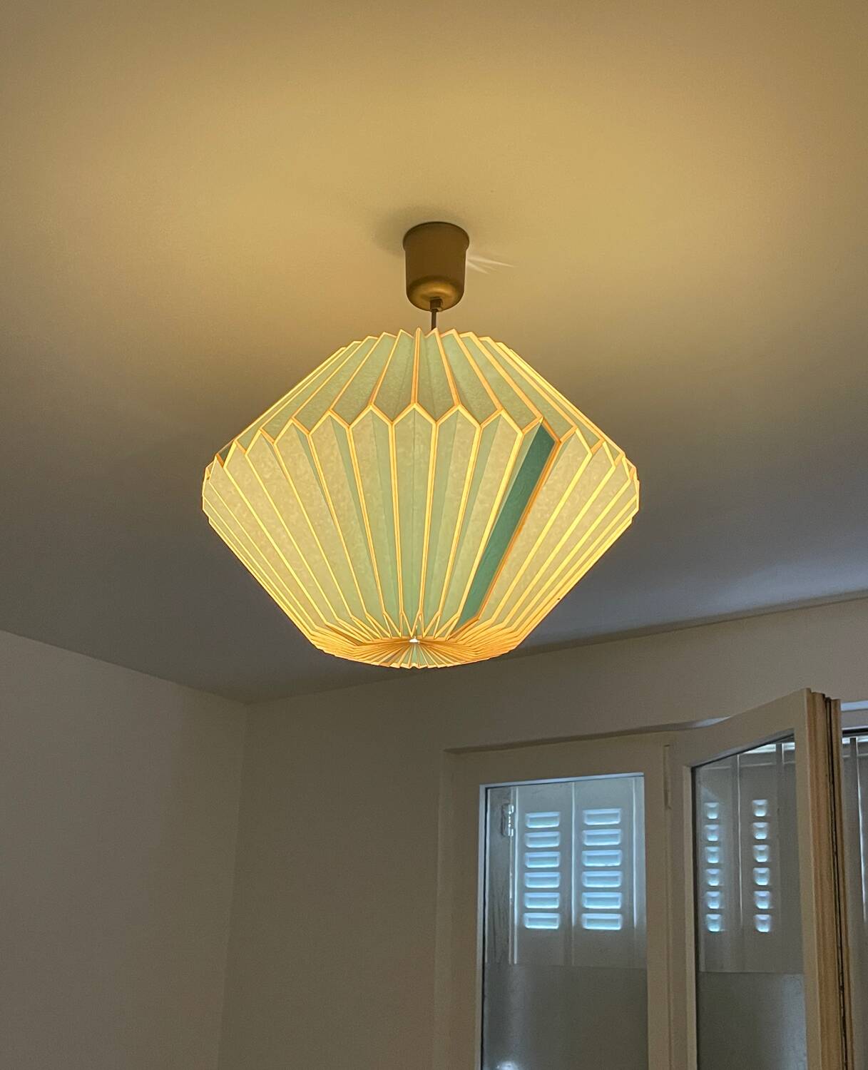 • Set of 2 vintage paper origami pendants