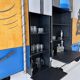 Large Postmodern Wall Unit in Metal and Lacquered Plywood, 1980s