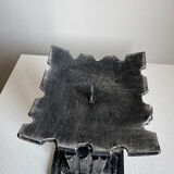 Vintage Brutalist Heavy Sculpture Wrought Iron Candle Holder