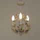 Romantic Vintage Italian Metal 3 Light Cage Chandelier Circa 1930s/40s