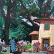 Landscape oil on panel Giuseppe Cavallini (Livorno 1916-2000) Villa Fabbricotti