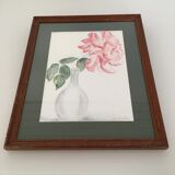 Watercolor rose and soliflore