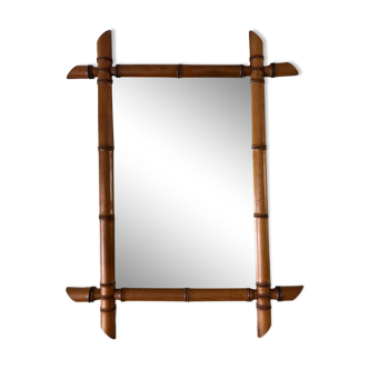 barber mirror style bamboo beech wood early twentieth century