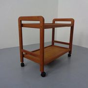 Danish Teak Bar Cart with Removable Tray, 1960s