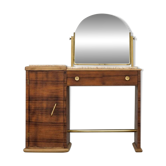 Art Deco dressing table in walnut and marble, circa 1940s.