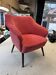 Fauteuil pied compas en velours rose