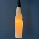 Mid-century long opaline glass pendant light