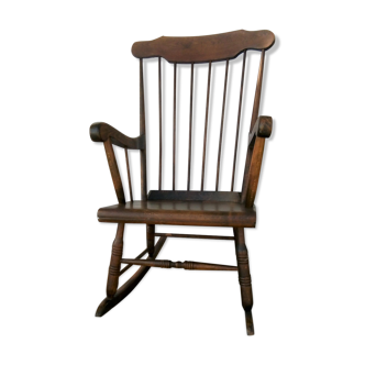 Rocking chair fauteuil bois 1960